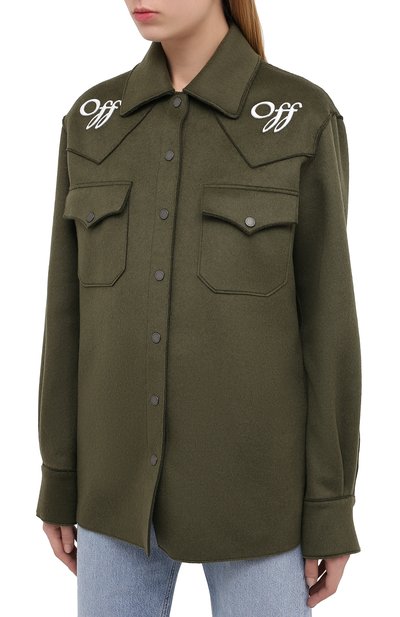 Шерстяная куртка-рубашка OFF-WHITE, арт. 0WEA225E20FAB0015601, фото 3