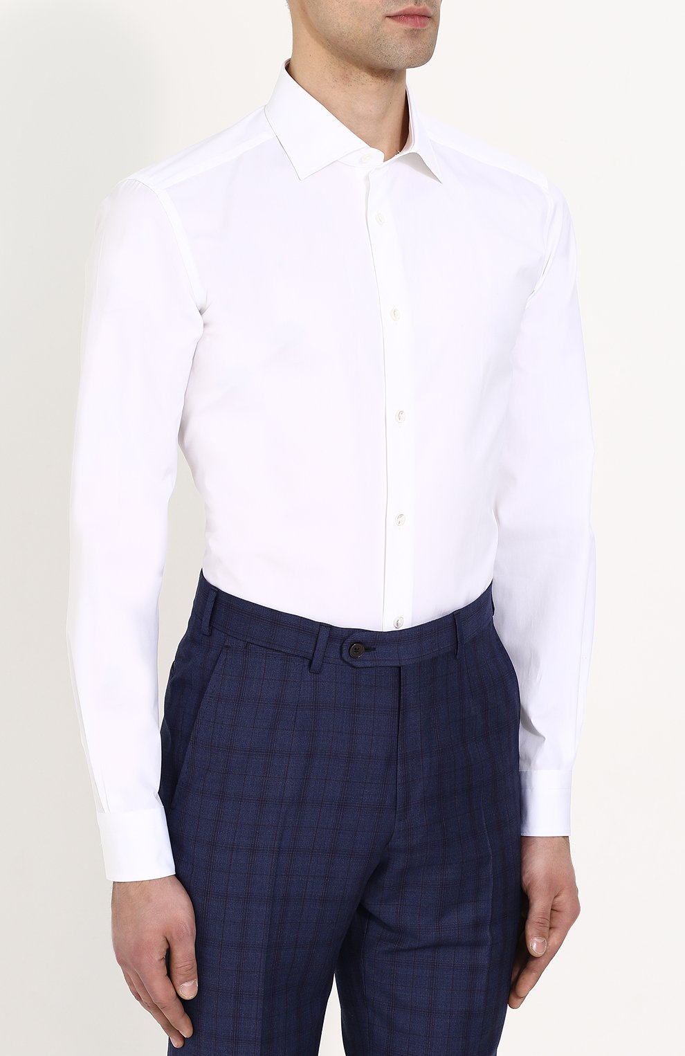 Хлопковая сорочка с воротником кент ZEGNA, арт. 301063/9HS0MT, фото 3