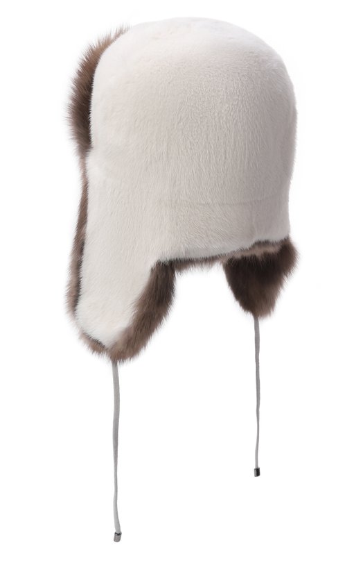 Меховая шапка-ушанка из норки и соболя VICTORIA KUSENKOVA 091703631094 Белый  091703631094 Фото 2