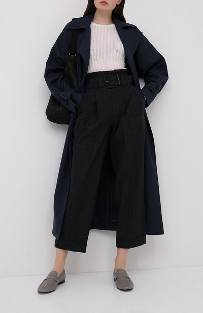 Шерстяные брюки BRUNELLO CUCINELLI темно-серого цвета по цене 153500 руб., арт. MP160P7382, фото 2 Шерстяные брюки BRUNELLO CUCINELLI, арт. MP160P7382, фото 2