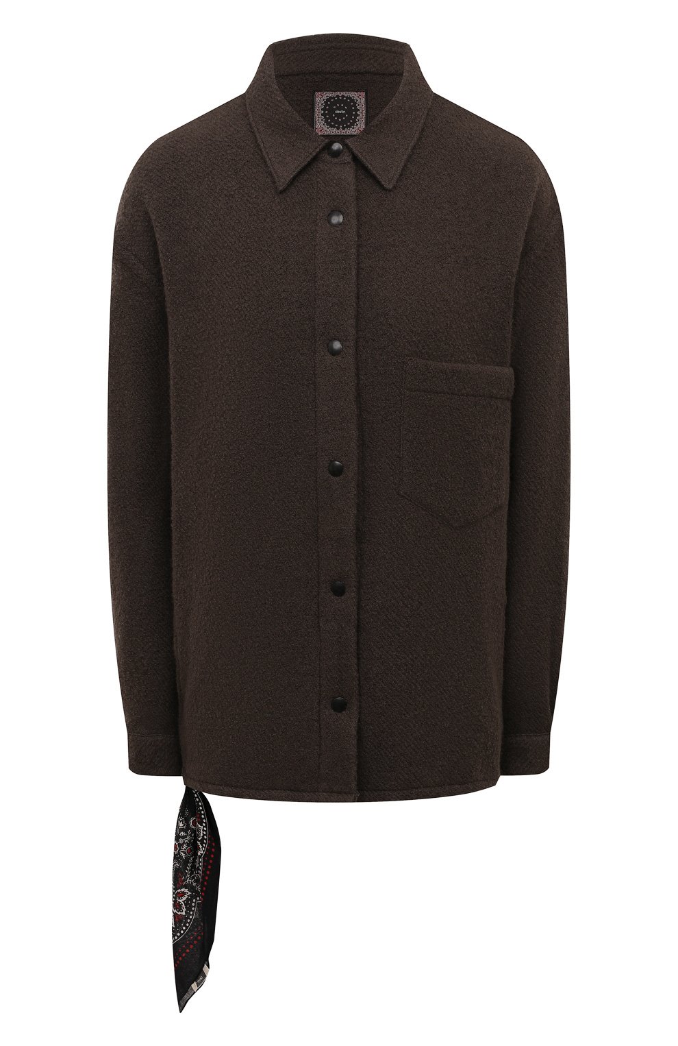 Шерстяная рубашка DESTIN темно-коричневого цвета по цене 53950 руб., арт. NIK0LEBAND P0EM, фото 1 Шерстяная рубашка DESTIN, арт. NIK0LEBAND P0EM, фото 1