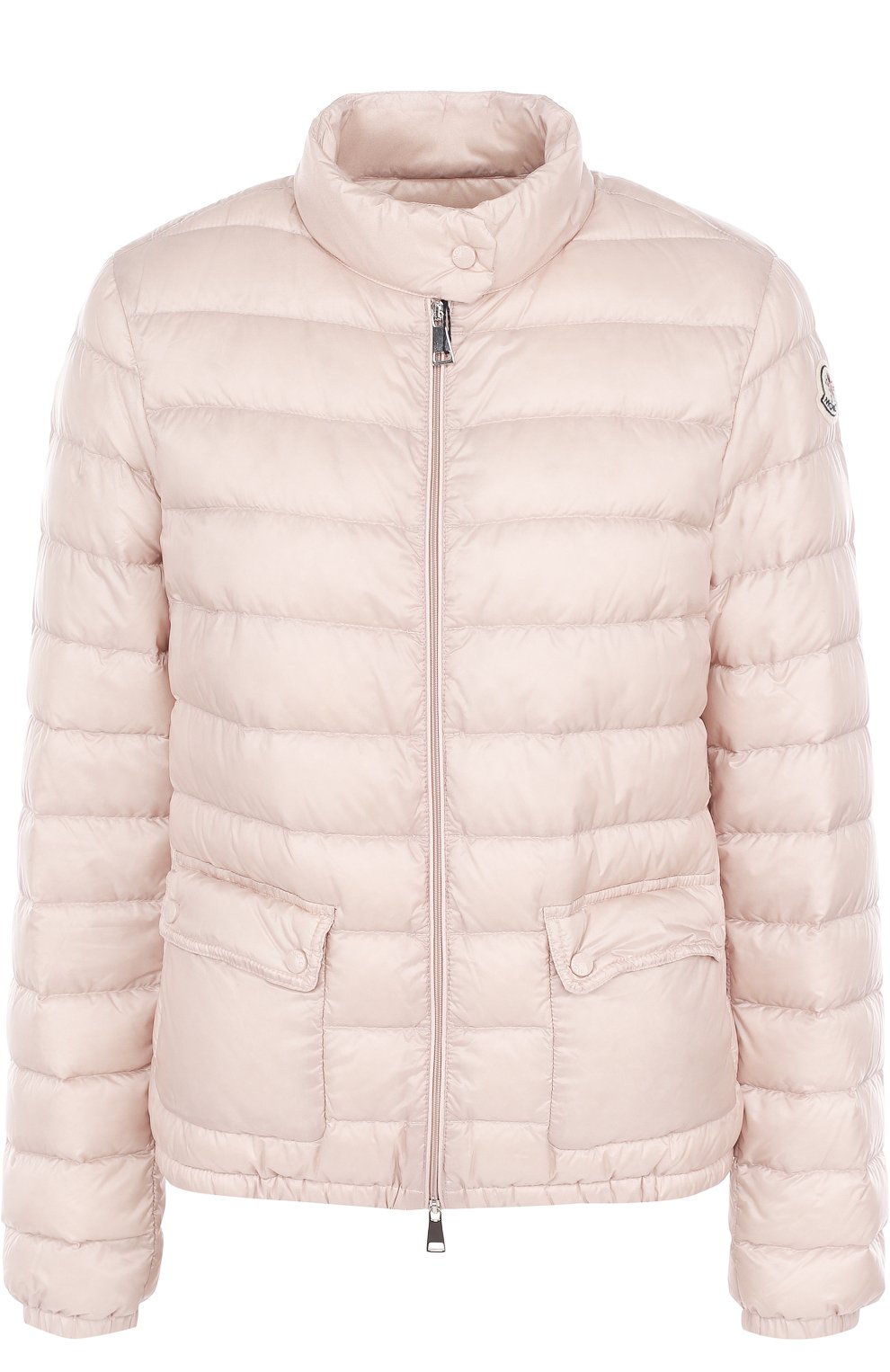 Стеганый пуховик с воротником-стойкой MONCLER светло-розового цвета по цене 47100 руб., арт. D1-093-45379-99-53048, фото 1 Стеганый пуховик с воротником-стойкой MONCLER, арт. D1-093-45379-99-53048, фото 1