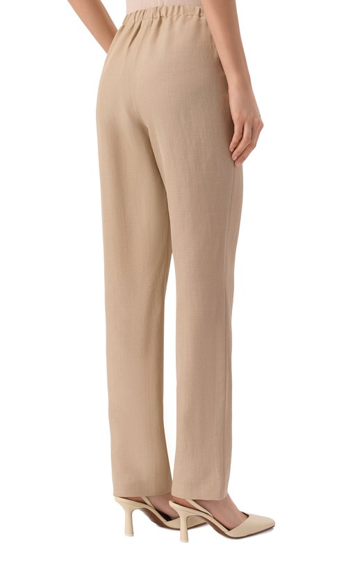 Брюки из вискозы и шерсти Loulou de Saison SC0T Бежевый  SC0T Фото 4