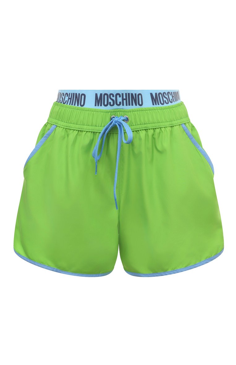 Женские шорты MOSCHINO зеленого цвета, арт. 231V2/V4201/9301 | Фото 1 (Женское Кросс-КТ: Шорты-одежда, Шорты-пляжная одежда; Стили: Кэжуэл; Материал внешний: Синтетический материал; Драгоценные камни: Проставлено; Материал сплава: Проставлено; Длина Ж (�юбки, платья, шорты): Мини)