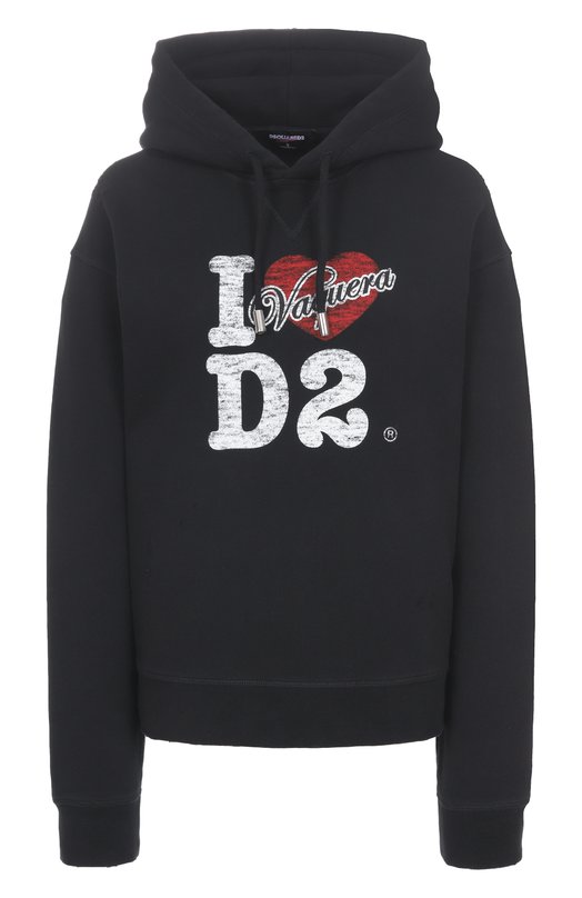 Хлопковое худи Dsquared2 S72GU0504/S25516 Чёрный S72GU0504/S25516