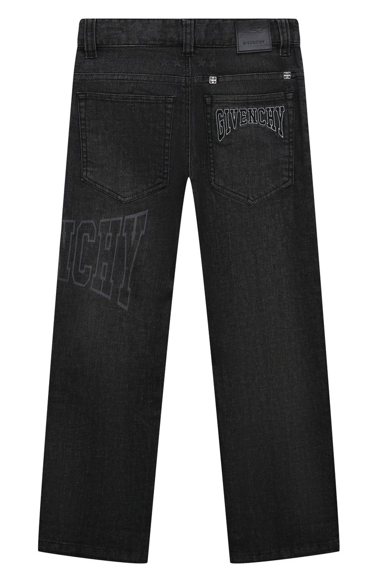 Детские джинсы GIVENCHY черного цвета, арт. H24241/6A-12A | Фото 2 (Материал внешний: Хлопок; Нос: Не проставлено; Детали: Декор; Ростовка одежда: 12 лет | 152 см, 9 лет | 134 см, 7 лет | 122 см)