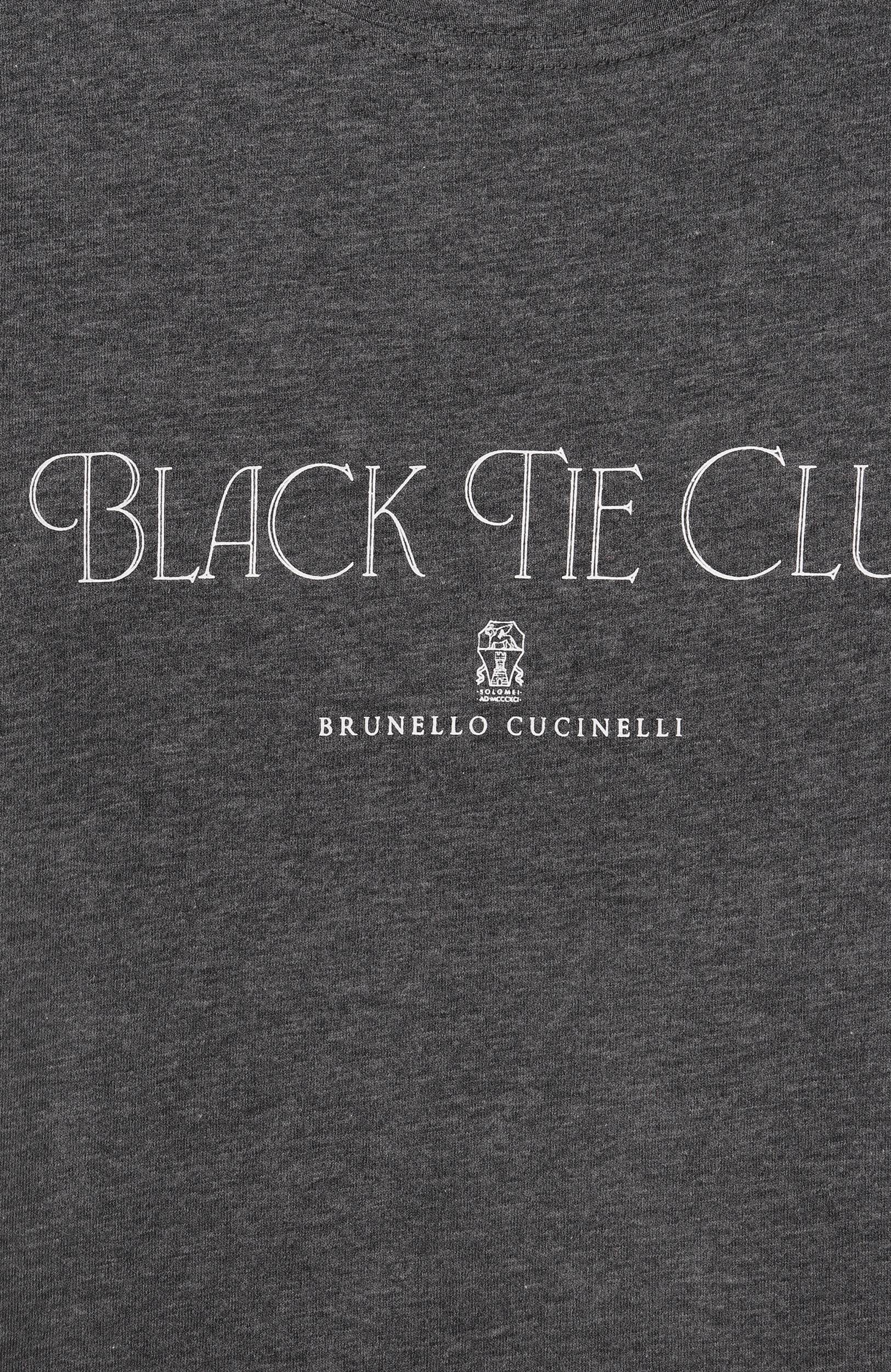 Хлопковая футболка BRUNELLO CUCINELLI темно-серого цвета по цене 26450 руб., арт. B0B13S154A, фото 3 Хлопковая футболка BRUNELLO CUCINELLI, арт. B0B13S154A, фото 3