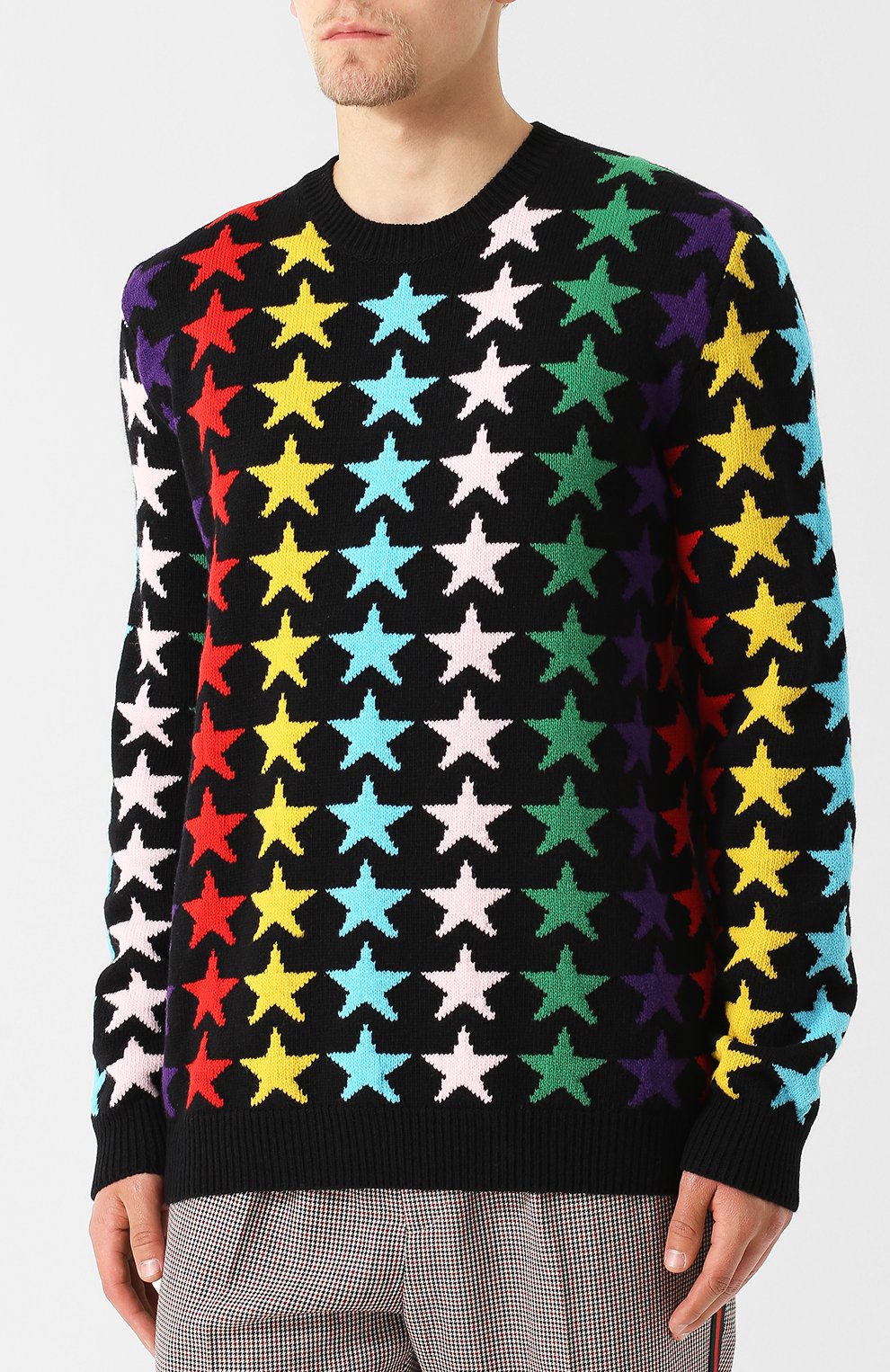 Шерстяной свитер с принтом GUCCI разноцветного цвета по цене 69950 руб., арт. 523016/X9U56, фото 3 Шерстяной свитер с принтом GUCCI, арт. 523016/X9U56, фото 3