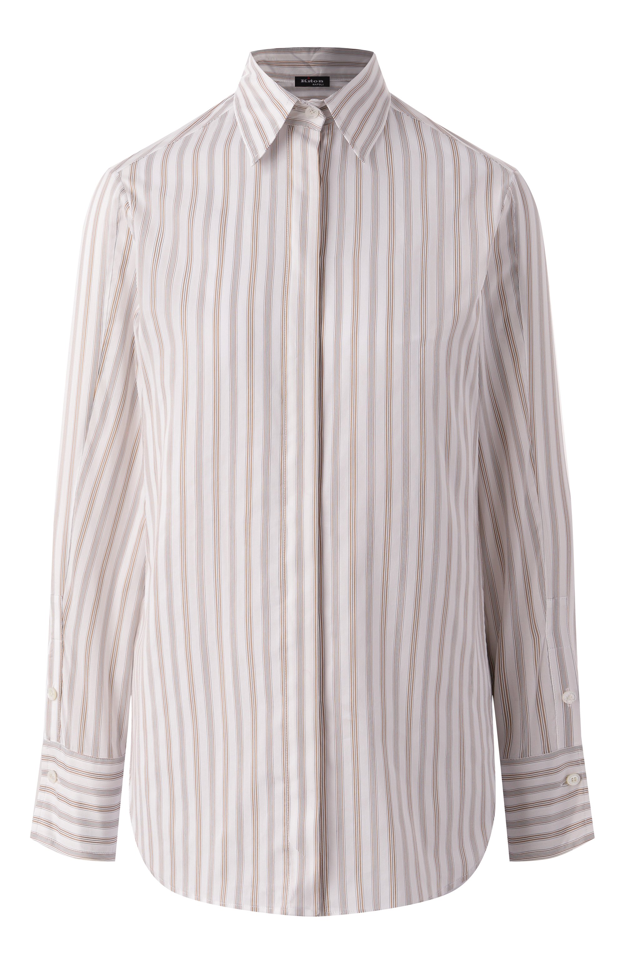 Рубашка из хлопка и шелка KITON, арт. D55442K0986E01, фото 1