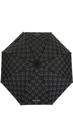Женский складной зонт с принтом MOSCHINO черного цвета, арт. 8043-0PENCL0SE | Фото 1 (Статус проверки: Проверена категория, Проверено; Материал: Металл, Текстиль, Синтетический материал; Нос: Не проставлено)
