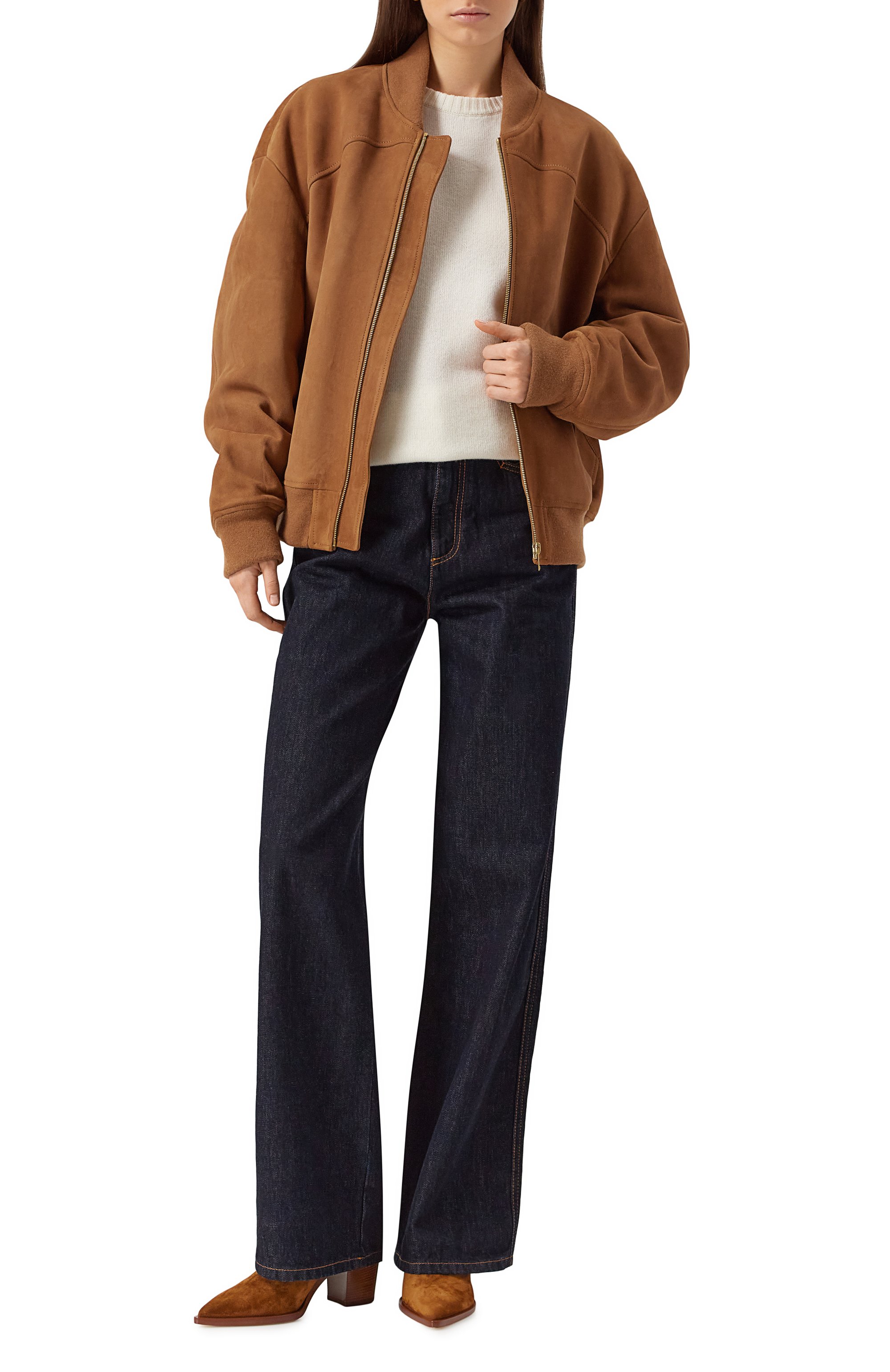 Замшевый бомбер MVST коричневого цвета по цене 482500 руб., арт. SUEDE LEATHER B0MBER, фото 2 Замшевый бомбер MVST, арт. SUEDE LEATHER B0MBER, фото 2