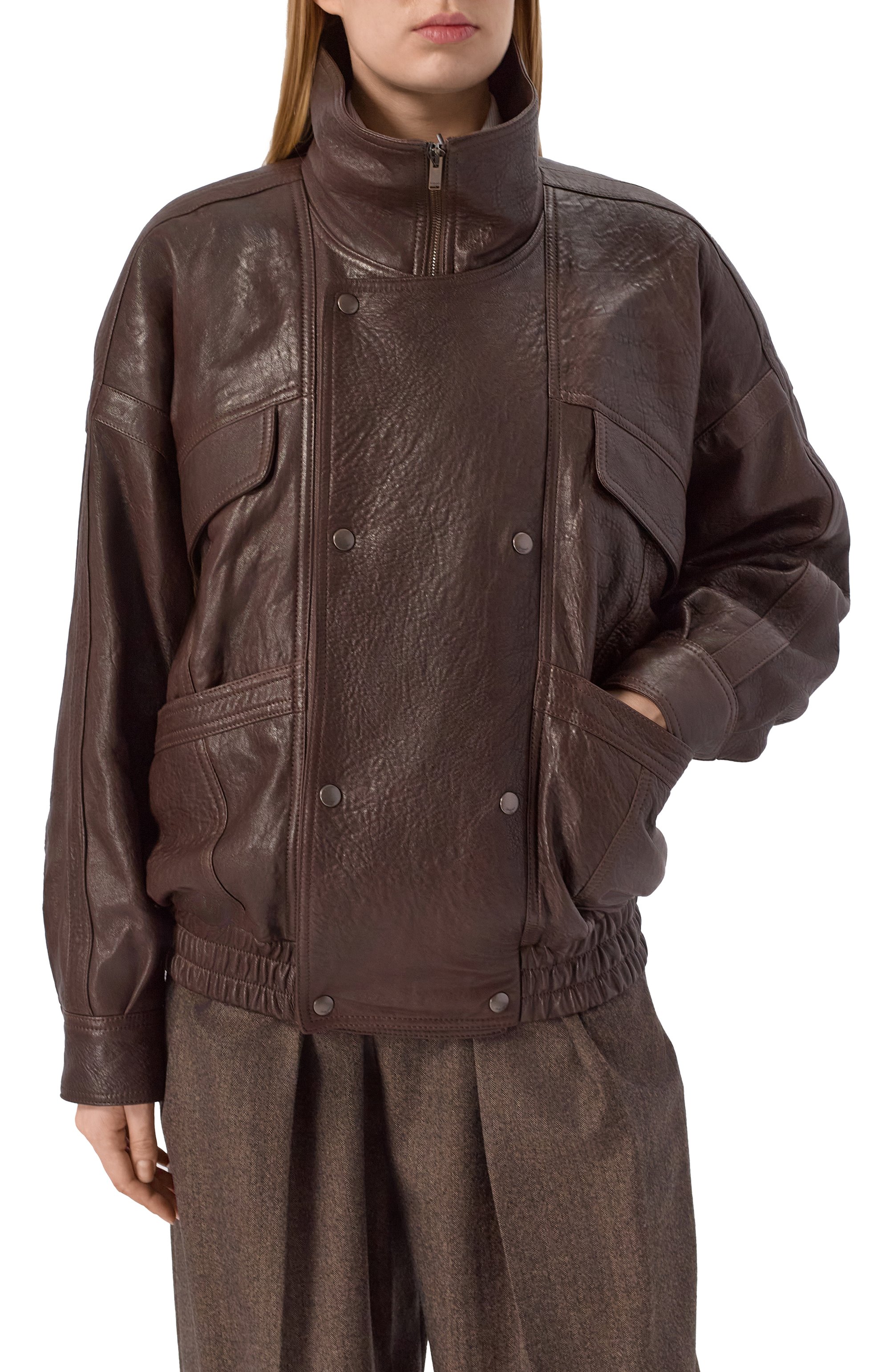 Кожаный бомбер SAINT LAURENT, арт. 836513/YCNF2, фото 3