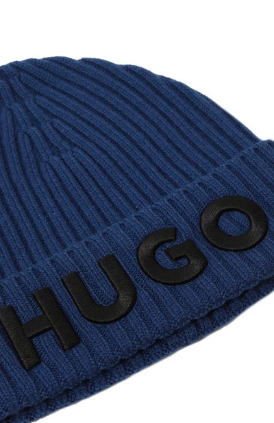 Шерстяная шапка HUGO синего цвета по цене 7200 руб., арт. 50495778, фото 3 Шерстяная шапка HUGO, арт. 50495778, фото 3