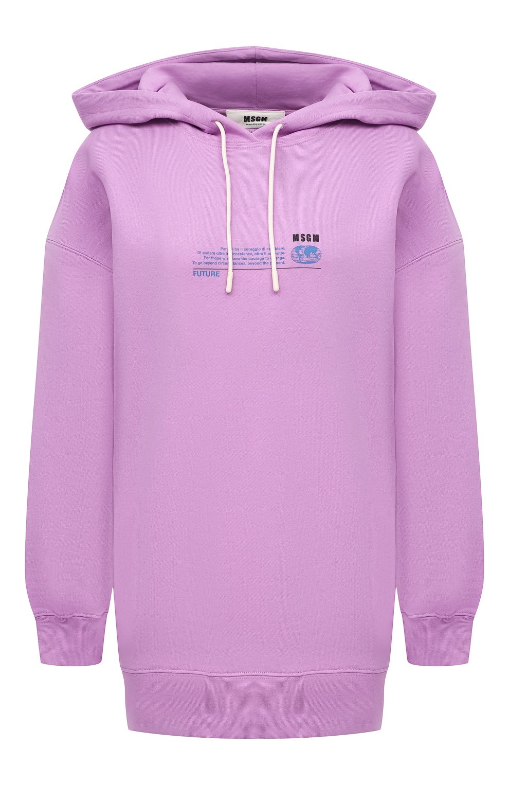 Хлопковое худи MSGM сиреневого цвета по цене 35100 руб., арт. 3041MDM194 217119, фото 1 Хлопковое худи MSGM, арт. 3041MDM194 217119, фото 1