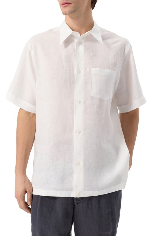 Льняная рубашка Dolce & Gabbana G5KE1Z/FU4IK Белый  G5KE1Z/FU4IK Фото 3