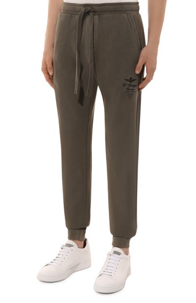 Хлопковый спортивный костюм AERONAUTICA MILITARE хаки цвета по цене 30750 руб., арт. TF080F539, фото 4 Хлопковый спортивный костюм AERONAUTICA MILITARE, арт. TF080F539, фото 4