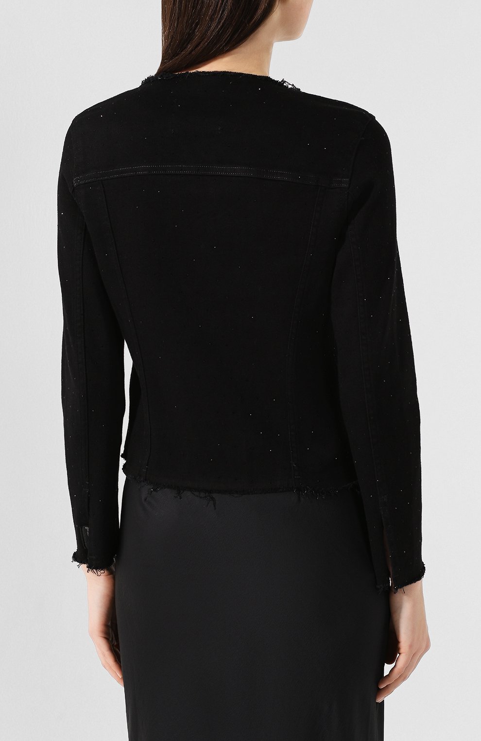 Джинсовая куртка 7 FOR ALL MANKIND черного цвета по цене 35100 руб., арт. JSWNA49CFM, фото 4 Джинсовая куртка 7 FOR ALL MANKIND, арт. JSWNA49CFM, фото 4