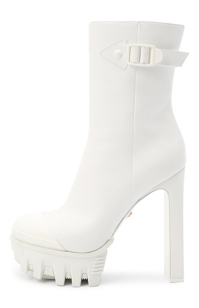 Кожаные ботильоны delphi VERSACE белого цвета по цене 144500 руб., арт. DST494S/DVT2P, фото 3 Кожаные ботильоны delphi VERSACE, арт. DST494S/DVT2P, фото 3