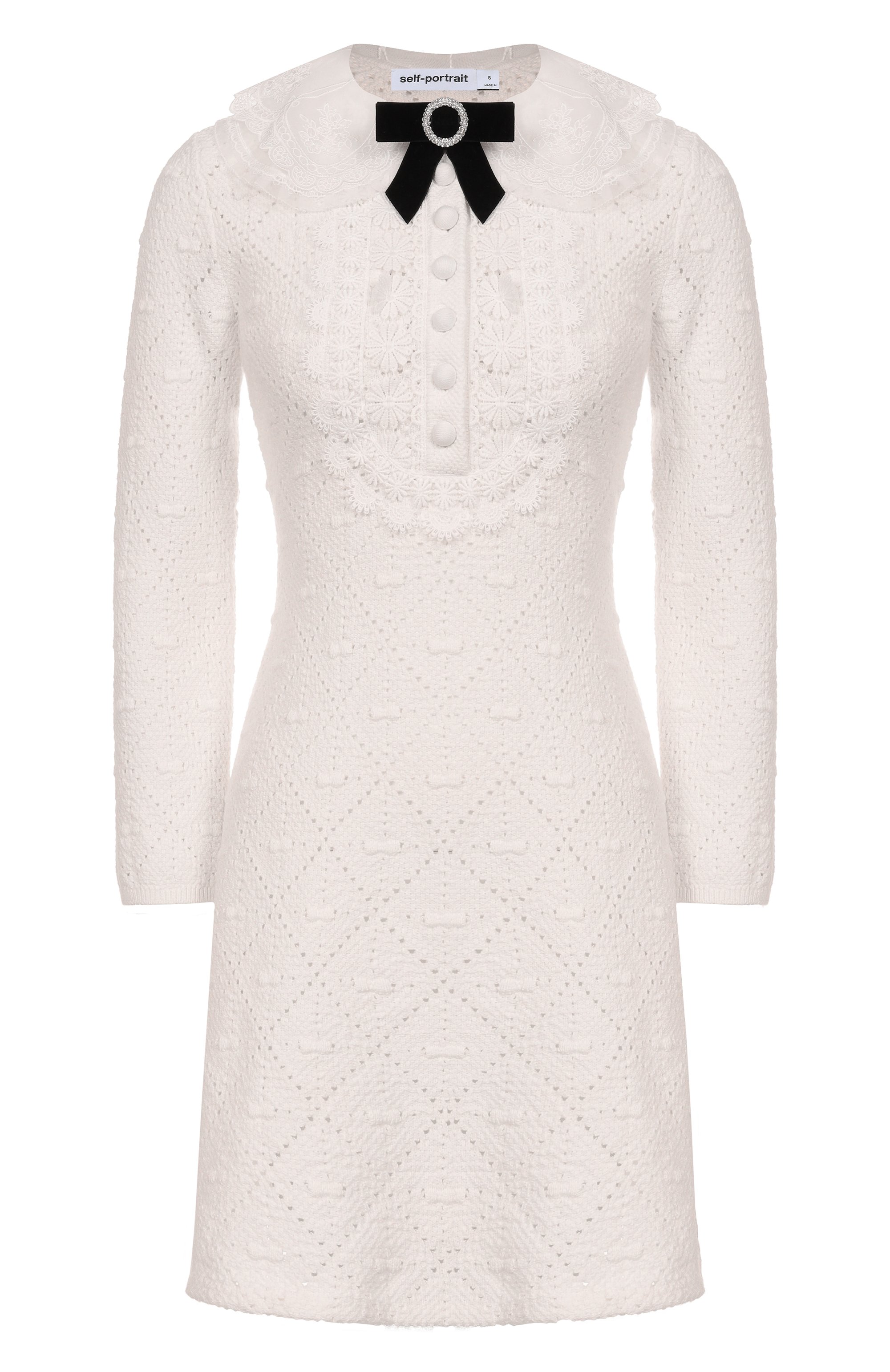 Хлопковое платье SELF-PORTRAIT, арт. AW25123SW, фото 1
