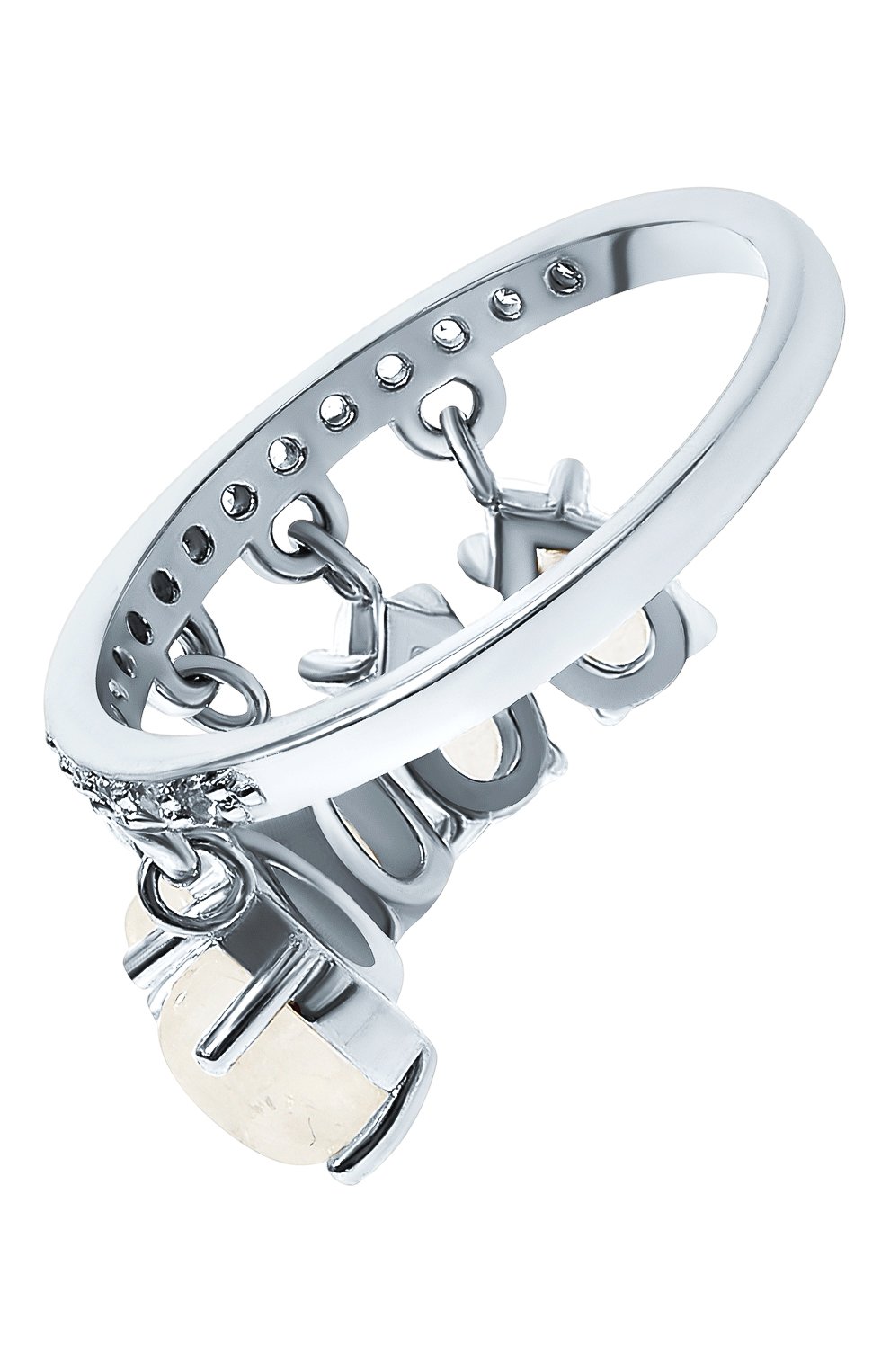 Кольцо water с лунными камнями MOONKA белого цвета по цене 11100 руб., арт. wt-tr-mns, фото 3 Кольцо water с лунными камнями MOONKA, арт. wt-tr-mns, фото 3