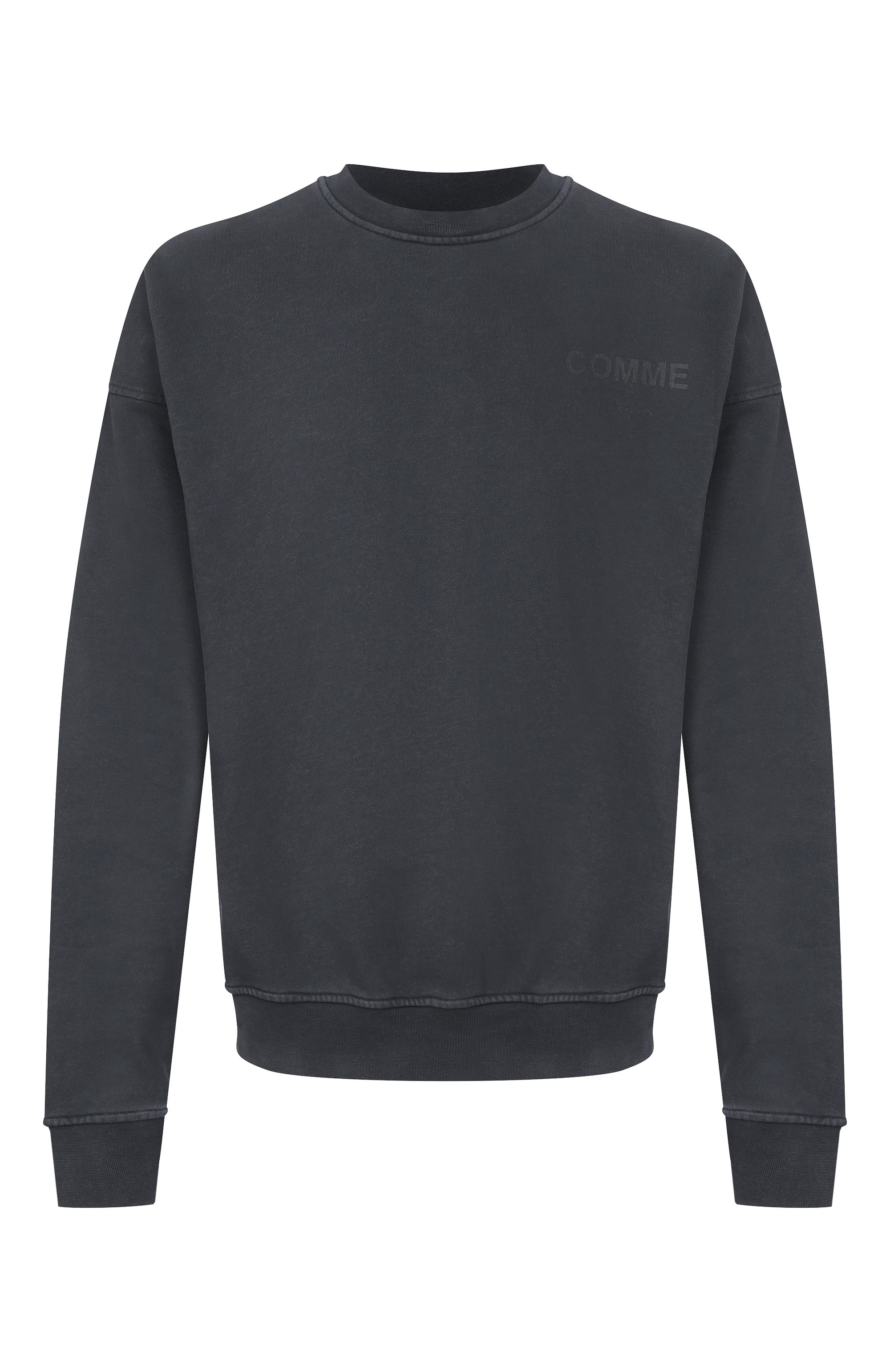 Хлопковый свитшот COMME DES FUCKDOWN темно-серого цвета по цене 17700 руб., арт. CFABM01920, фото 1 Хлопковый свитшот COMME DES FUCKDOWN, арт. CFABM01920, фото 1