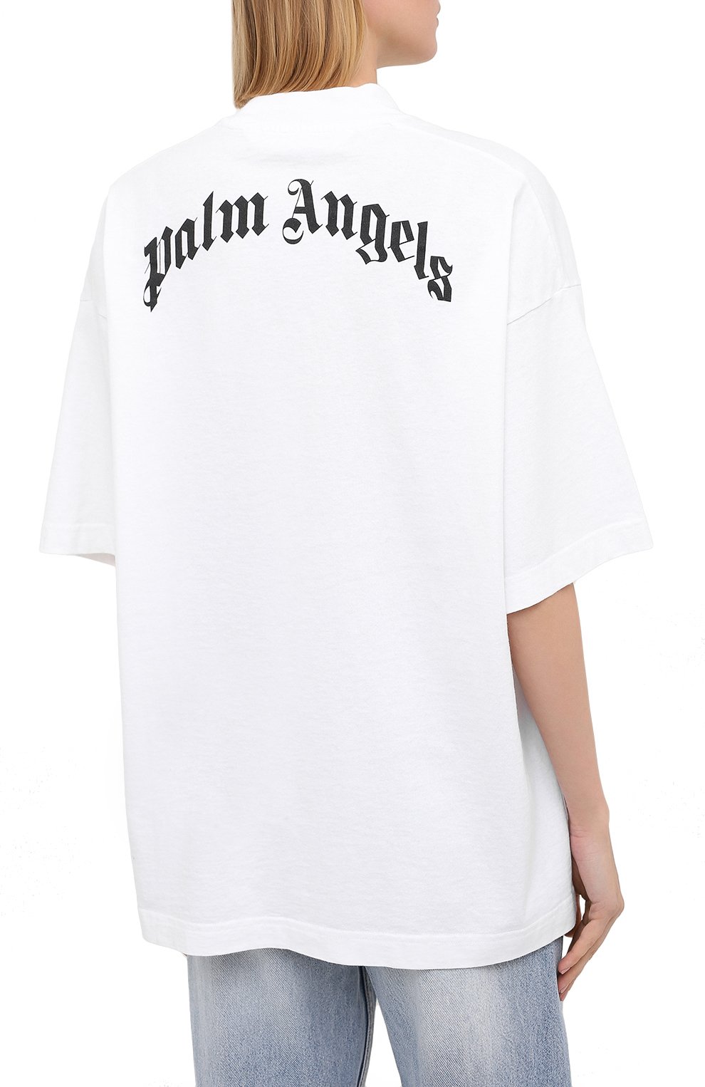 Хлопковая футболка PALM ANGELS белого цвета по цене 26650 руб., арт. PWAA017F20JER0040160, фото 4 Хлопковая футболка PALM ANGELS, арт. PWAA017F20JER0040160, фото 4
