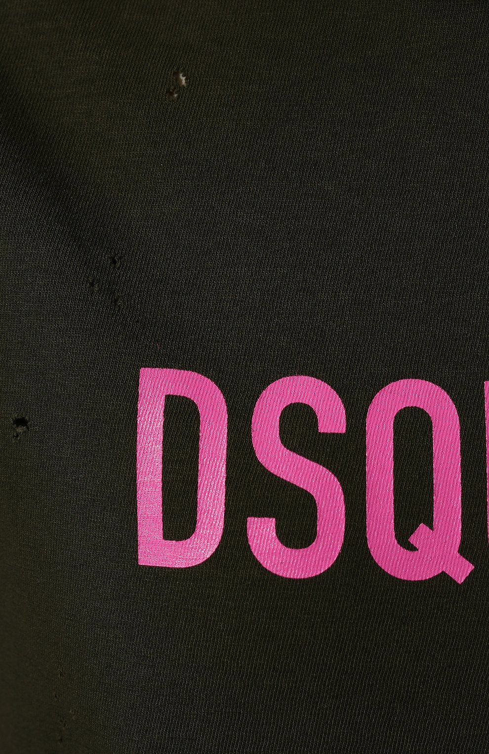 Хлопковая футболка DSQUARED2 хаки цвета по цене 39950 руб., арт. S75GD0309/S22507, фото 5 Хлопковая футболка DSQUARED2, арт. S75GD0309/S22507, фото 5