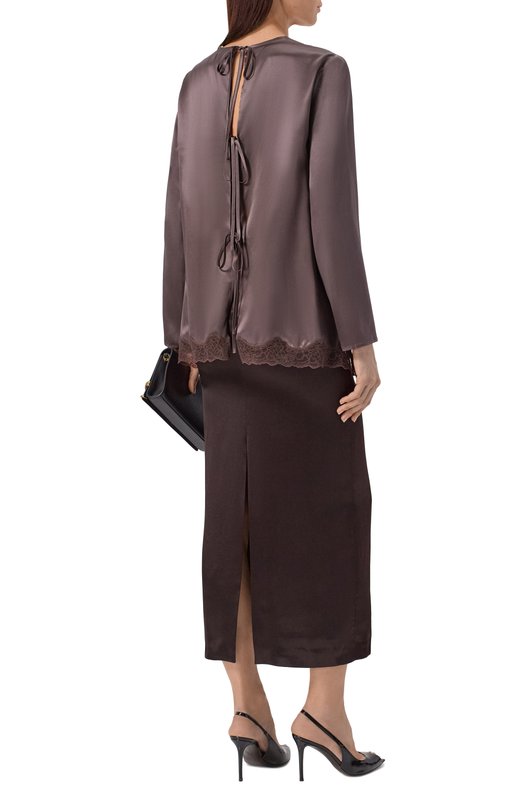 Шелковая блузка Magda Butrym 389426 Коричневый  389426 Фото 2