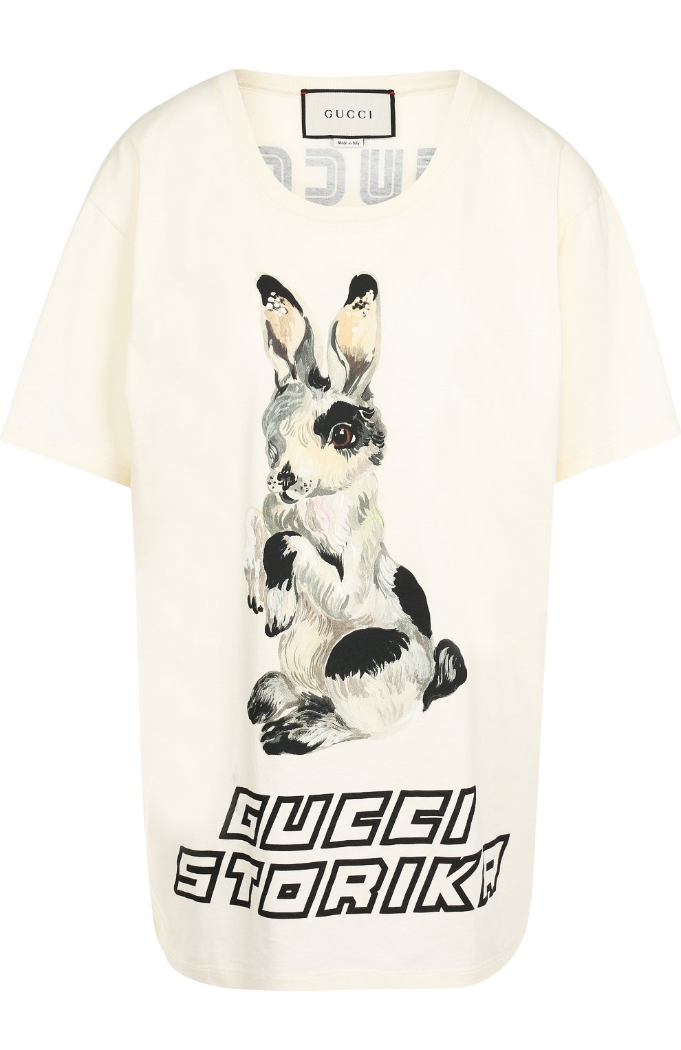 Хлопковая футболка с круглым вырезом и принтом GUCCI, арт. 492347/X3M80, фото 1