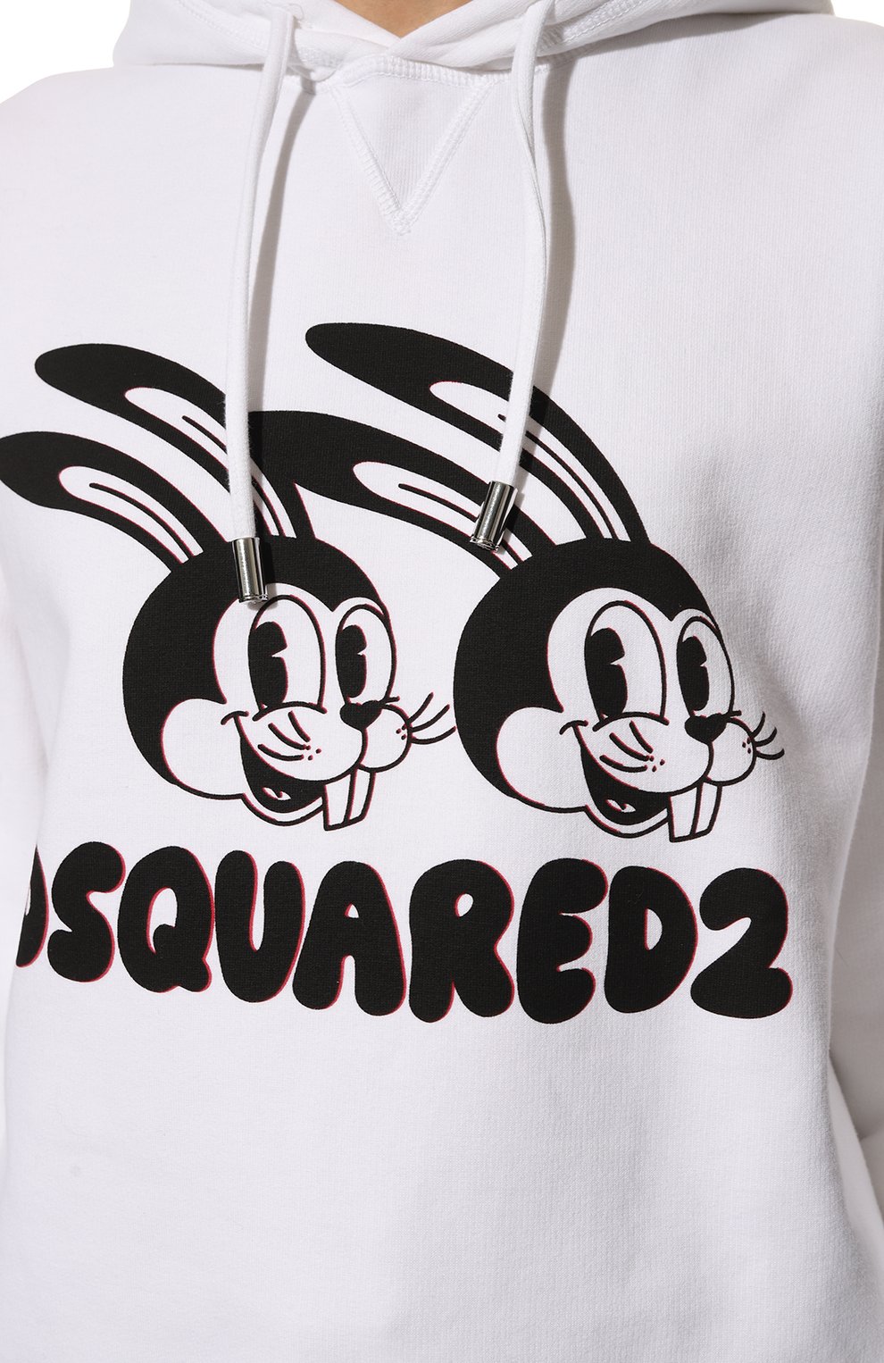 Хлопковое худи DSQUARED2 белого цвета по цене 52900 руб., арт. S75GU0470/S25030, фото 5 Хлопковое худи DSQUARED2, арт. S75GU0470/S25030, фото 5