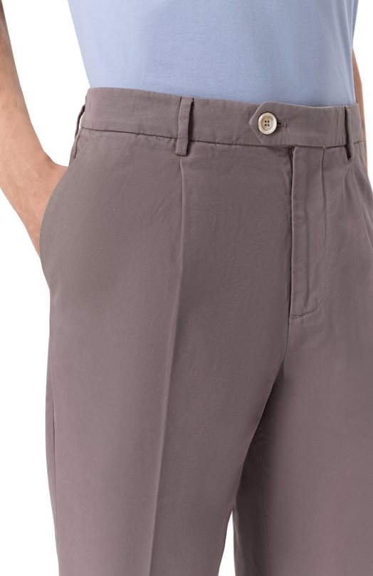 Хлопковые брюки Brunello Cucinelli M252DE1450 Коричневый  M252DE1450 Фото 5