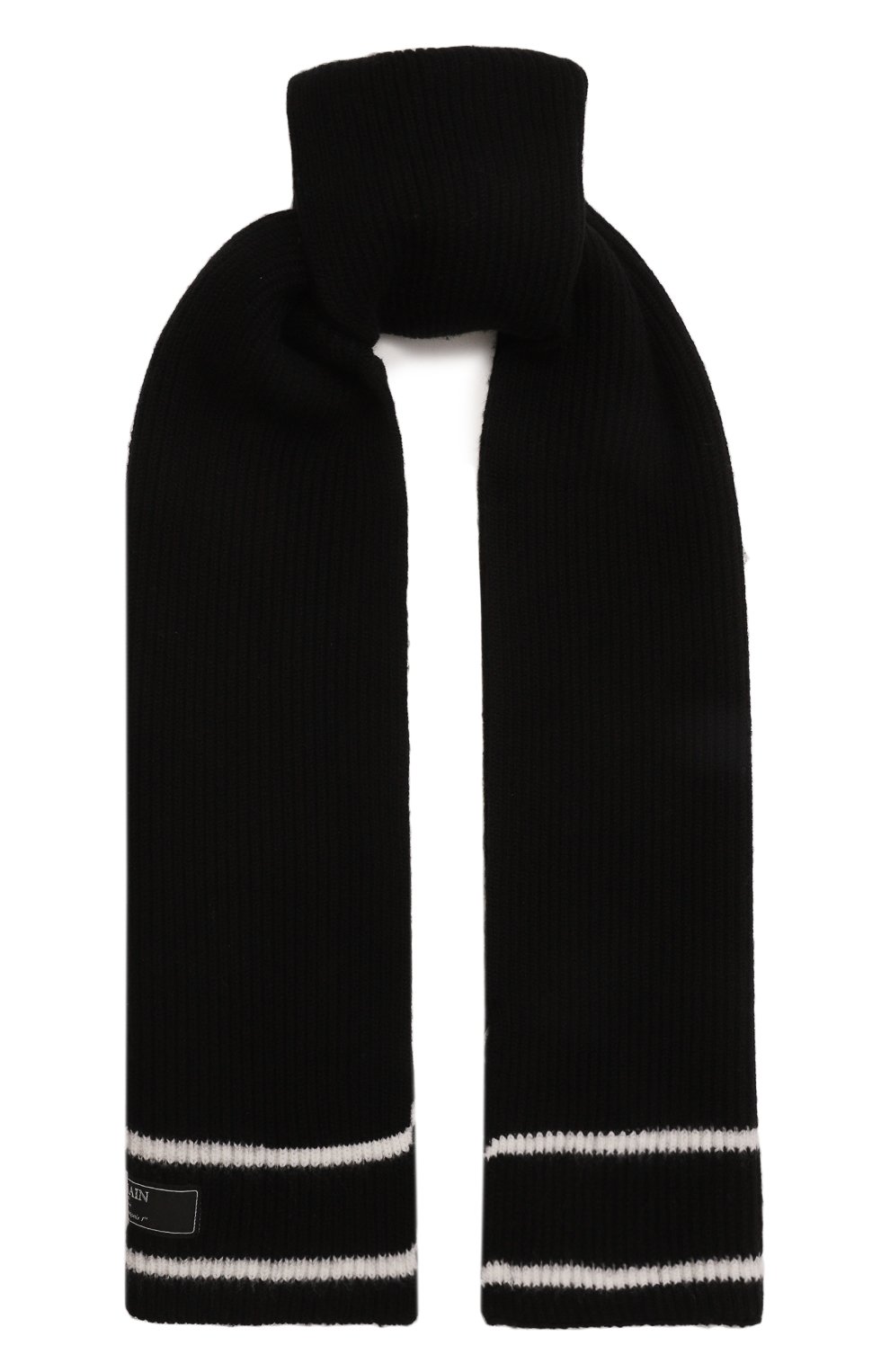 Шерстяной шарф BALMAIN черного цвета по цене 17550 руб., арт. BV0P73, фото 1 Шерстяной шарф BALMAIN, арт. BV0P73, фото 1