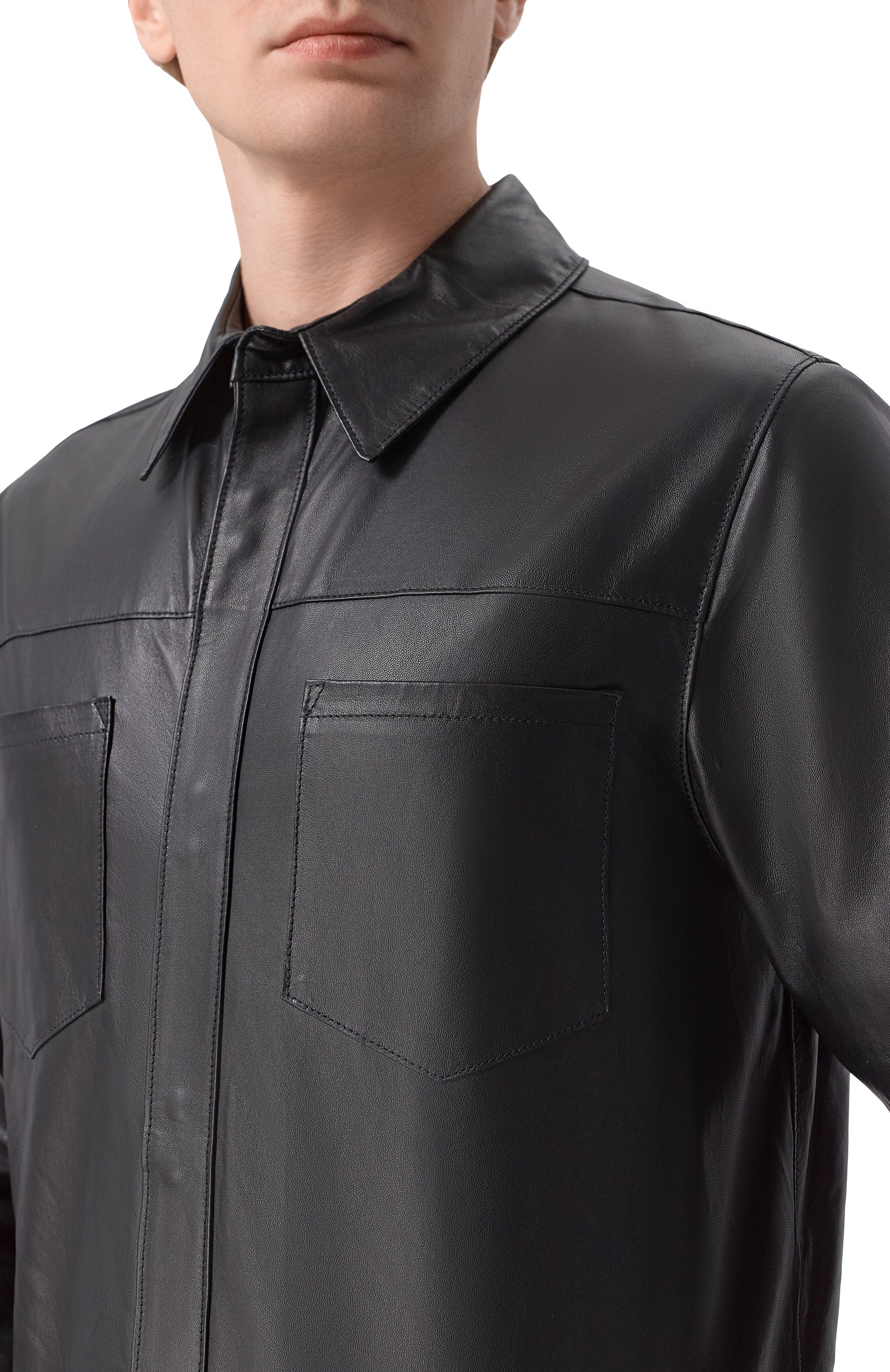 Кожаная рубашка GIORGIO BRATO, арт. GU26S9812NAPSTM, фото 5