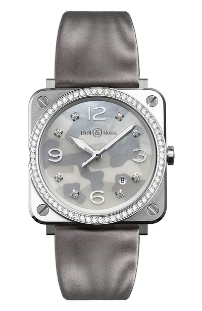 Женские часы grey camouflage diamonds BELL AND ROSS, арт. BRS-CAMO-ST-LGD