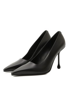 Женские кожаные туфли ixia 95 JIMMY CHOO черного цвета, арт. IXIA 95/CLF | Фото 1 (Драгоценные камни: Проставлено; Материал внешний: Натуральная кожа; Каблук высота: Высокий; Материал сплава: Проставлено; Материал внутренний: Натуральная кожа; Подошва: Плоская; Каблук тип: Фигурный)