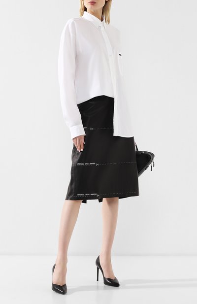 Кожаная юбка VETEMENTS черного цвета по цене 176000 руб., арт. WSS194064, фото 2 Кожаная юбка VETEMENTS, арт. WSS194064, фото 2