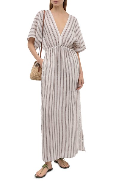 Льняная туника TORY BURCH бежевого цвета по цене 56850 руб., арт. 82037, фото 2 Льняная туника TORY BURCH, арт. 82037, фото 2
