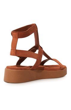 Женские кожаные сандалии efrosini ANCIENT GREEK SANDALS коричневого цвета, арт. EFR0SINI | Фото 5 (Подошва: Платформа; Материал внутренний: Натуральная кожа; Материал сплава: Проставлено; Драгоценные камни: Проставлено)