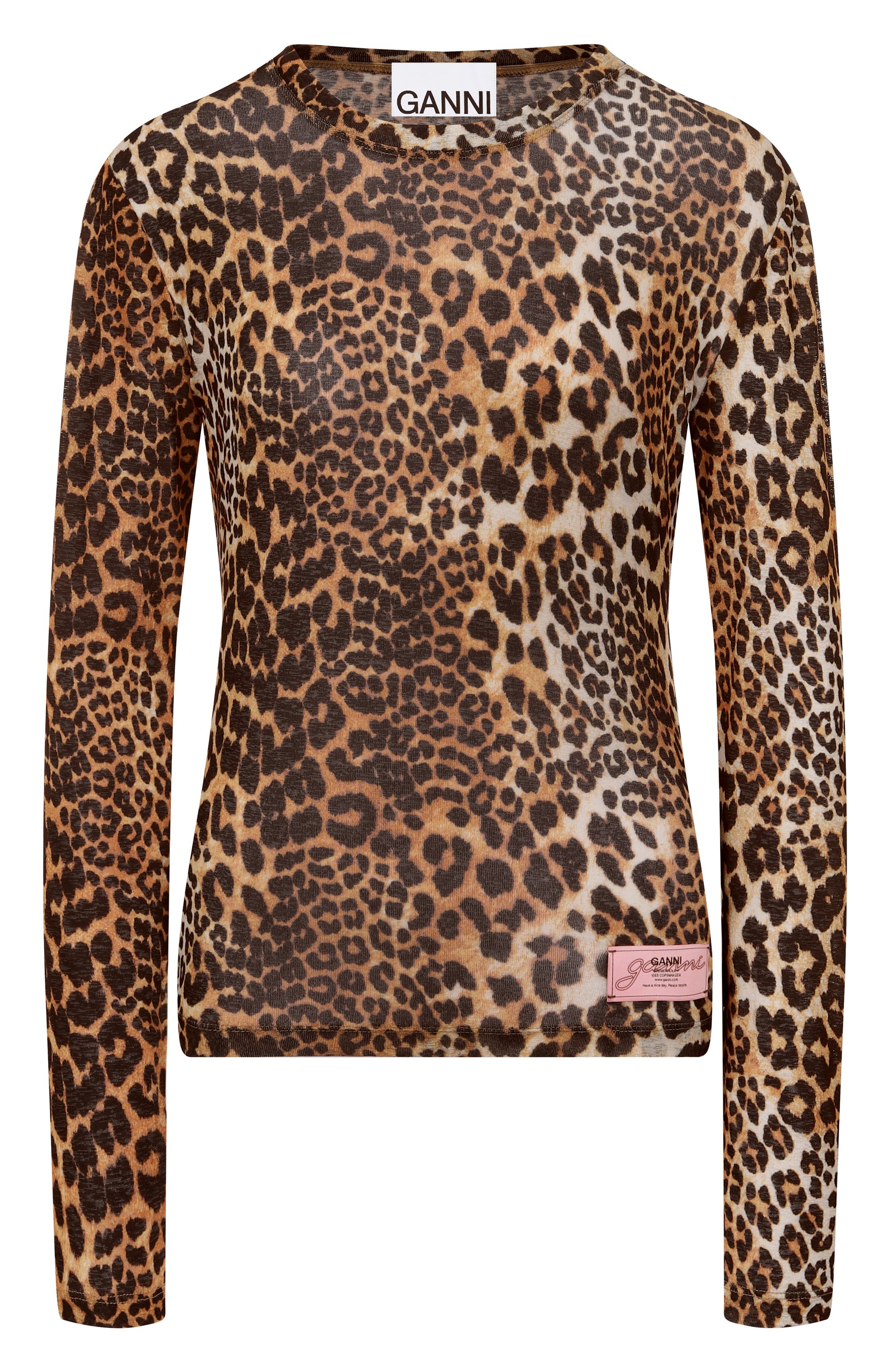 Топ GANNI леопардового цвета по цене 23750 руб., арт. T4208, фото 1 Топ GANNI, арт. T4208, фото 1