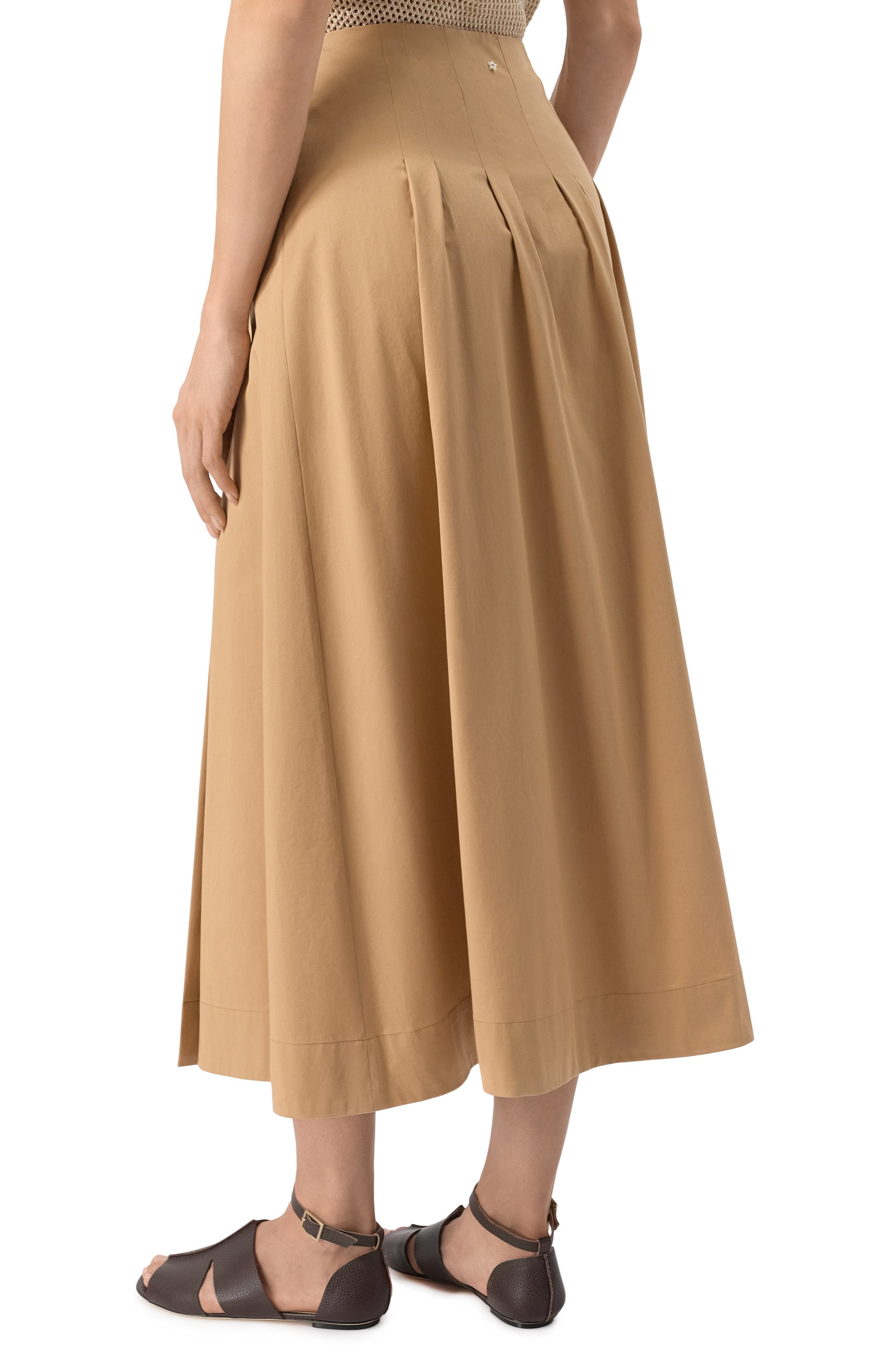 Хлопковая юбка LORENA ANTONIAZZI бежевого цвета по цене 87350 руб., арт. E2541G033A/4818, фото 4 Хлопковая юбка LORENA ANTONIAZZI, арт. E2541G033A/4818, фото 4