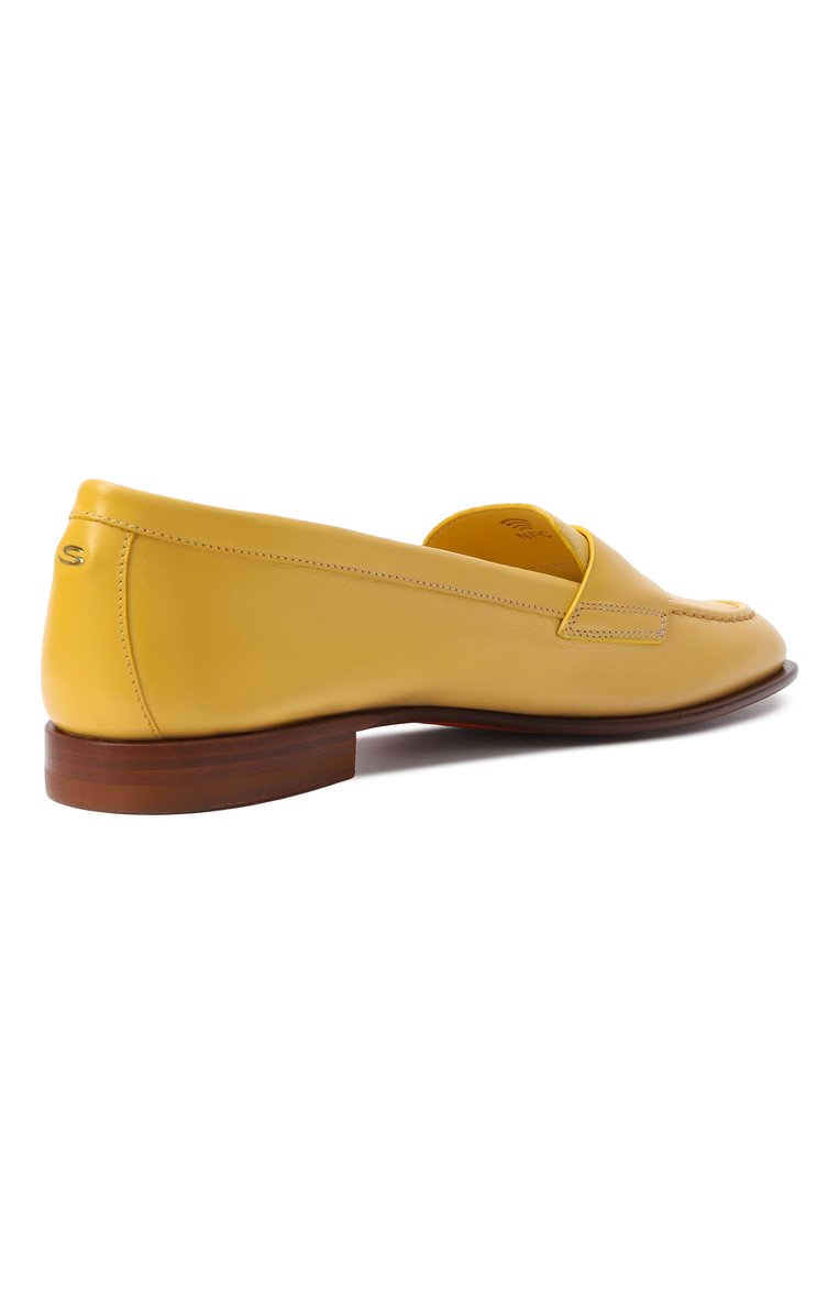 Женские кожаные пенни-лоферы SANTONI желтого цвета, арт. WUSG59962HAFSLGA | Фото 5 (Материал внутренний: Натуральная кожа; Подошва: Плоская; Материал внешний: Натуральная кожа; Каблук высота: Низкий; Автоматизация ТО: Проставлено; Автоматизация состава: Проставлено)