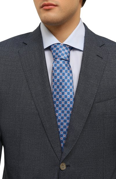 Шелковый галстук CANALI синего цвета по цене 19950 руб., арт. 18/HS03950, фото 2 Шелковый галстук CANALI, арт. 18/HS03950, фото 2