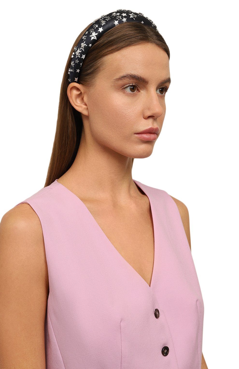 Ободок для волос PANFIL темно-синего цвета по цене 15000 руб., арт. 44-BND-DS, фото 2 Ободок для волос PANFIL, арт. 44-BND-DS, фото 2