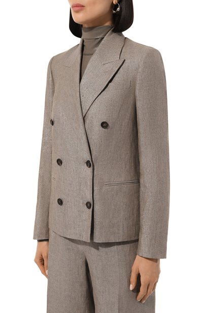 Льняной жакет BRUNELLO CUCINELLI темно-бежевого цвета по цене 388000 руб., арт. MH5672358, фото 3 Льняной жакет BRUNELLO CUCINELLI, арт. MH5672358, фото 3