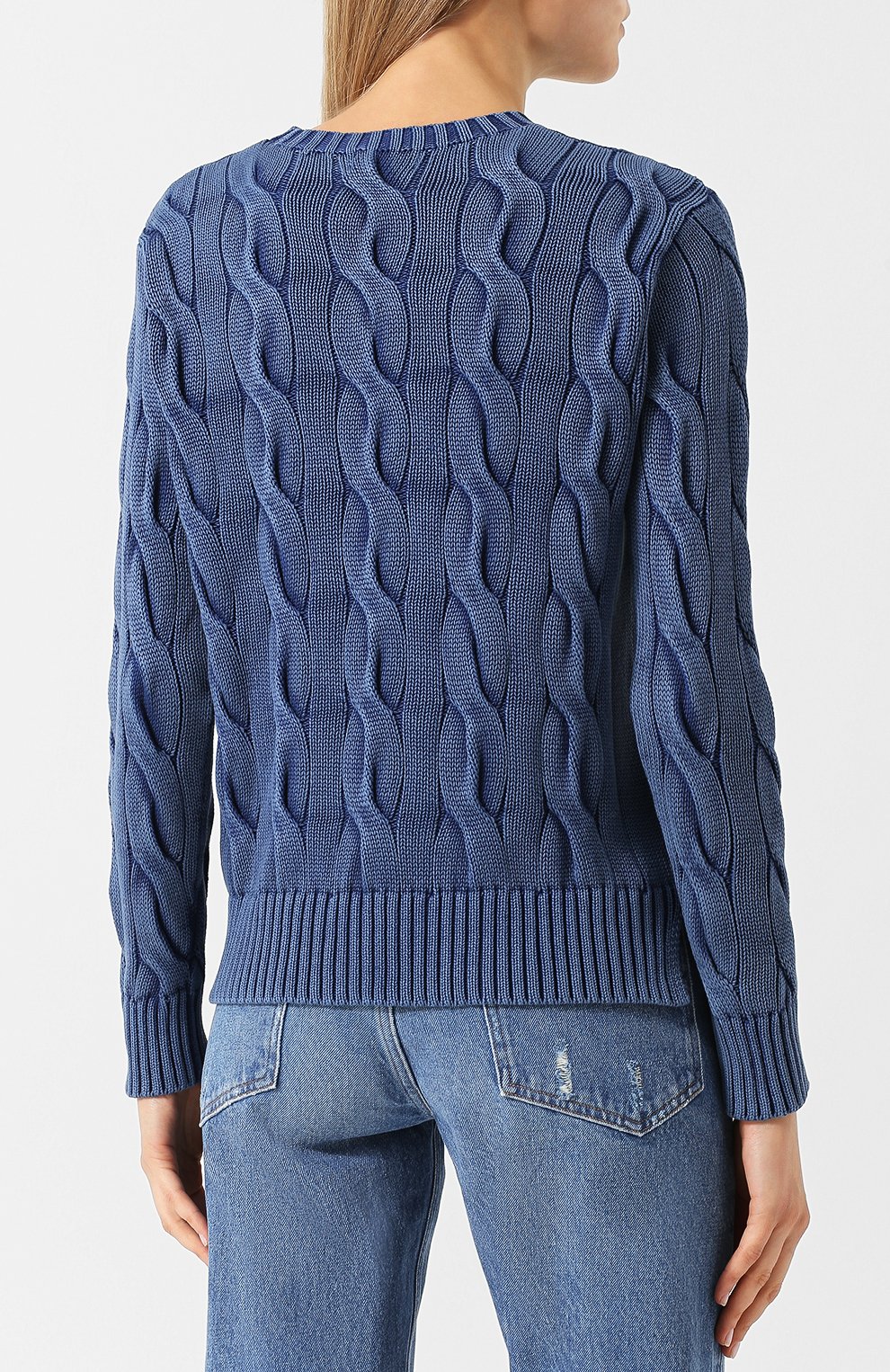 Хлопковый пуловер POLO RALPH LAUREN синего цвета по цене 17550 руб., арт. 211706244, фото 4 Хлопковый пуловер POLO RALPH LAUREN, арт. 211706244, фото 4