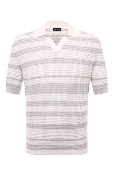 Мужская поло из хлопка и шелка ZEGNA, арт. UDF63A7/C32