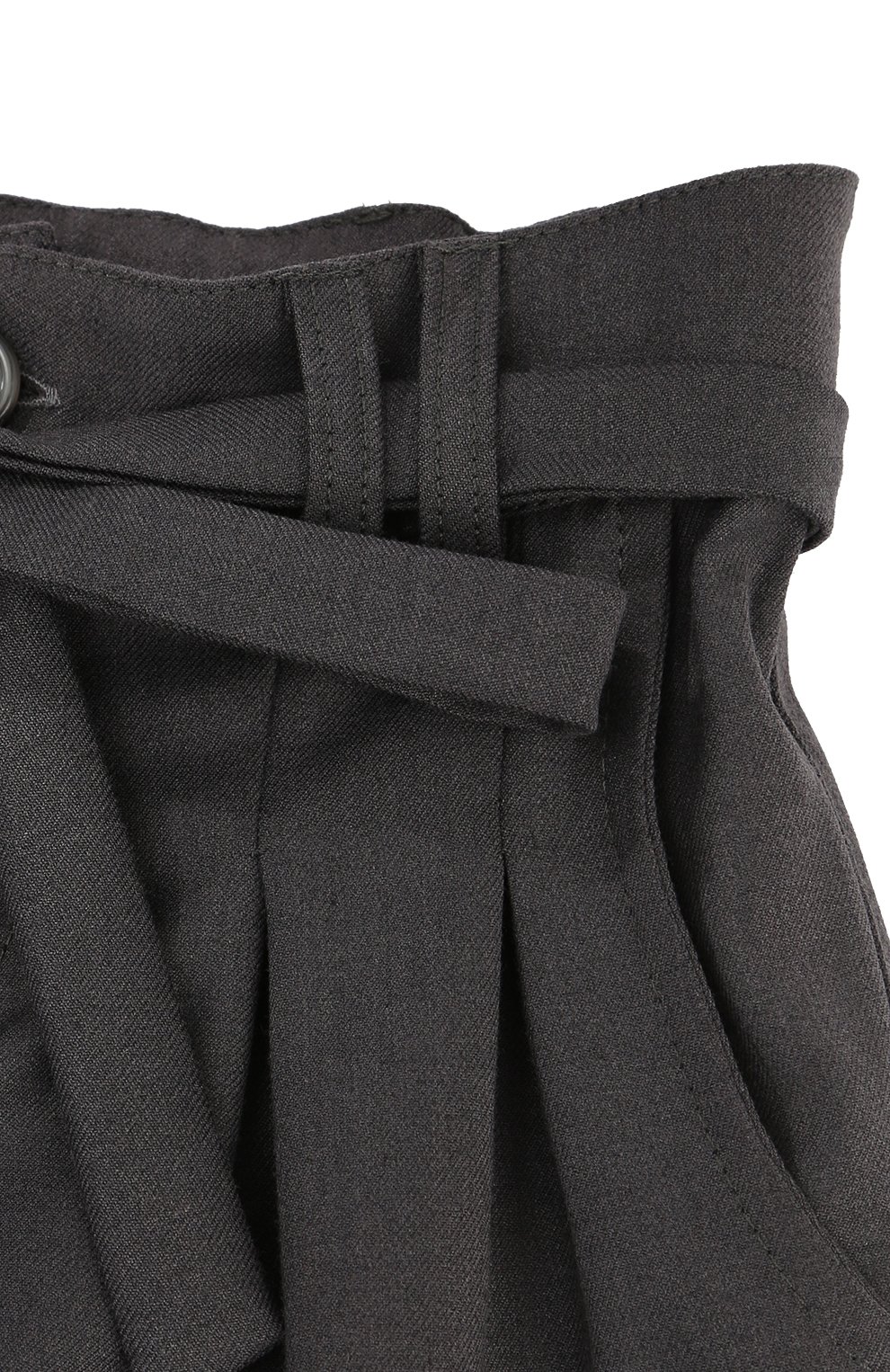 Брюки прямого кроя с защипами и поясом ALETTA темно-серого цвета по цене 11450 руб., арт. AF555088N/4A-8A, фото 3 Брюки прямого кроя с защипами и поясом ALETTA, арт. AF555088N/4A-8A, фото 3