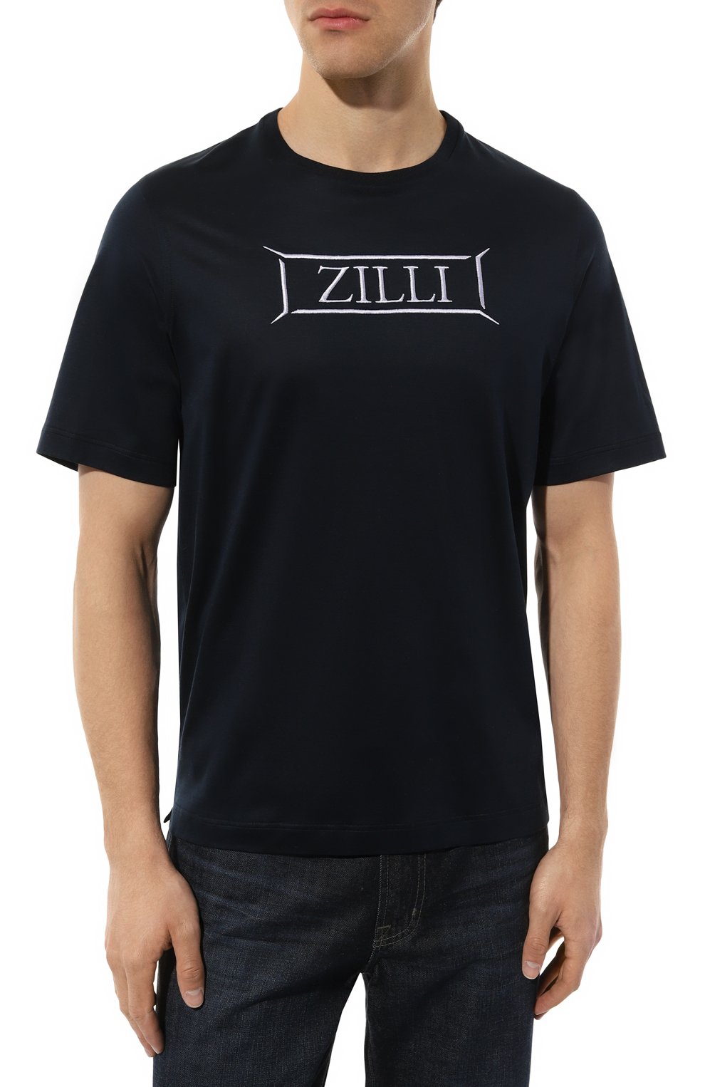 Хлопковая футболка ZILLI темно-синего цвета по цене 43250 руб., арт. TSR02AM0110VZLF14M, фото 3 Хлопковая футболка ZILLI, арт. TSR02AM0110VZLF14M, фото 3