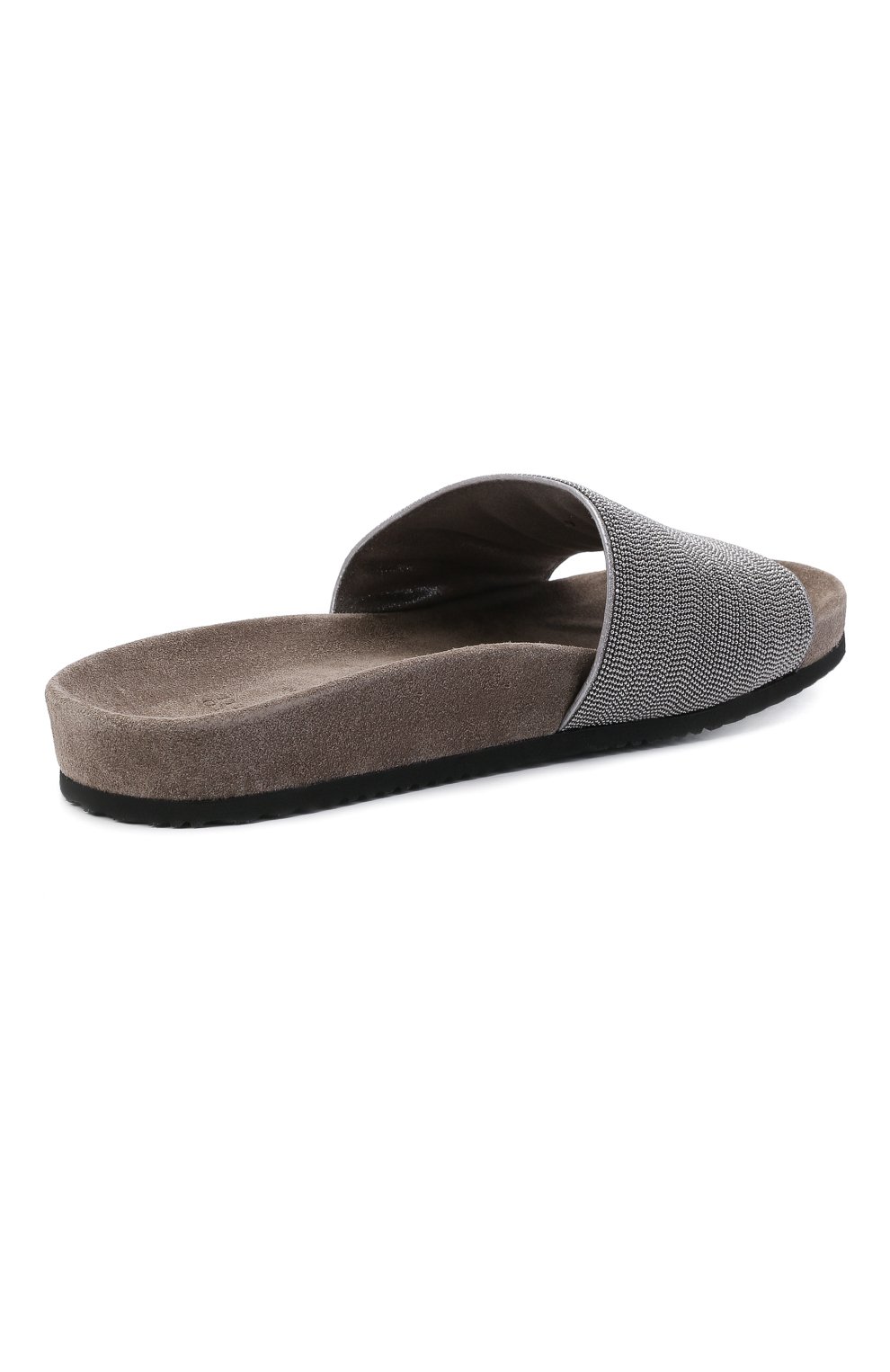 Замшевые шлепанцы BRUNELLO CUCINELLI серебряного цвета по цене 114000 руб., арт. MZMIG1390, фото 5 Замшевые шлепанцы BRUNELLO CUCINELLI, арт. MZMIG1390, фото 5