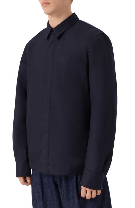 Шерстяная рубашка Dries Van Noten 020708-2310-509 Синий  020708-2310-509 Фото 3
